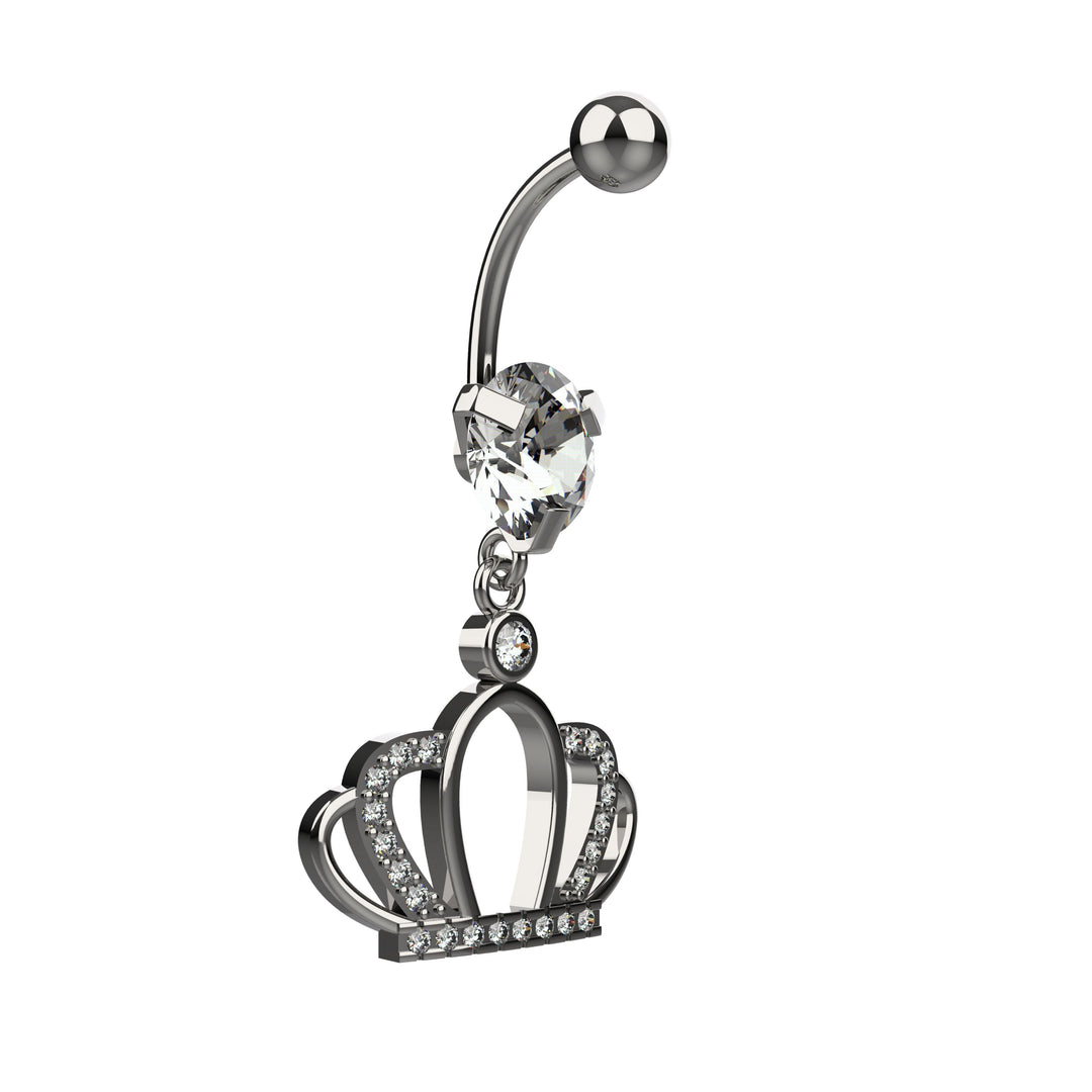 Body piercing jewelry with curved barbell