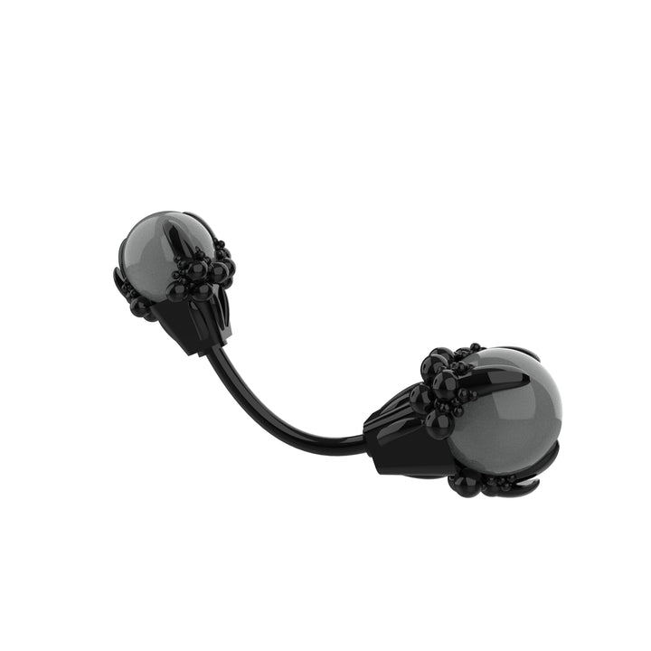 Elegant black navel ring curved barbell style - Belly button jewelry black curved barbell