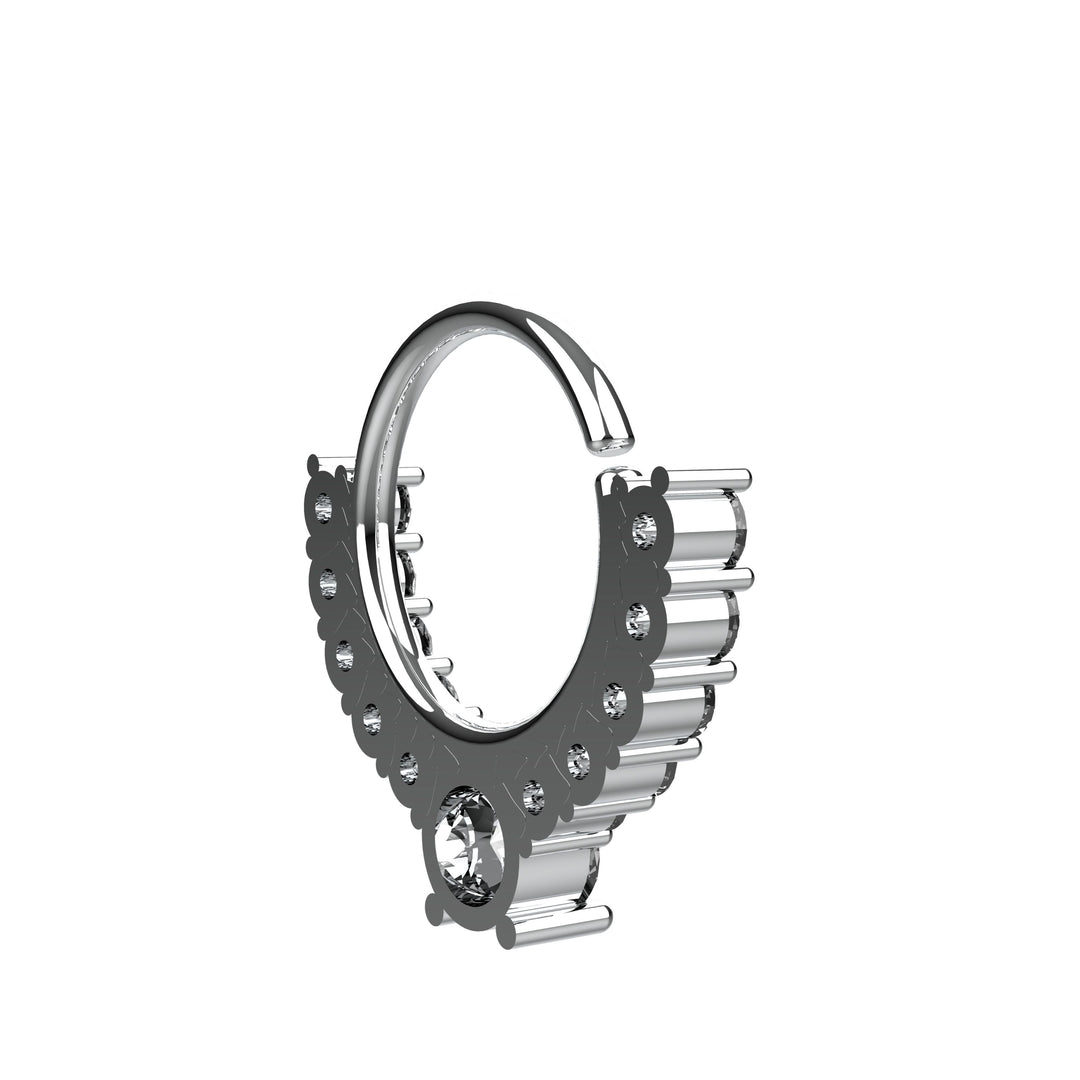 minimal twisted nose ring design - spiral hoop nose ring for women