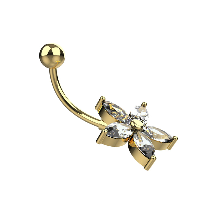 Dainty belly button ring in gold and silver