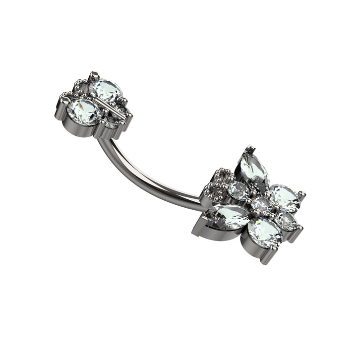 Cute navel ring with butterfly charm