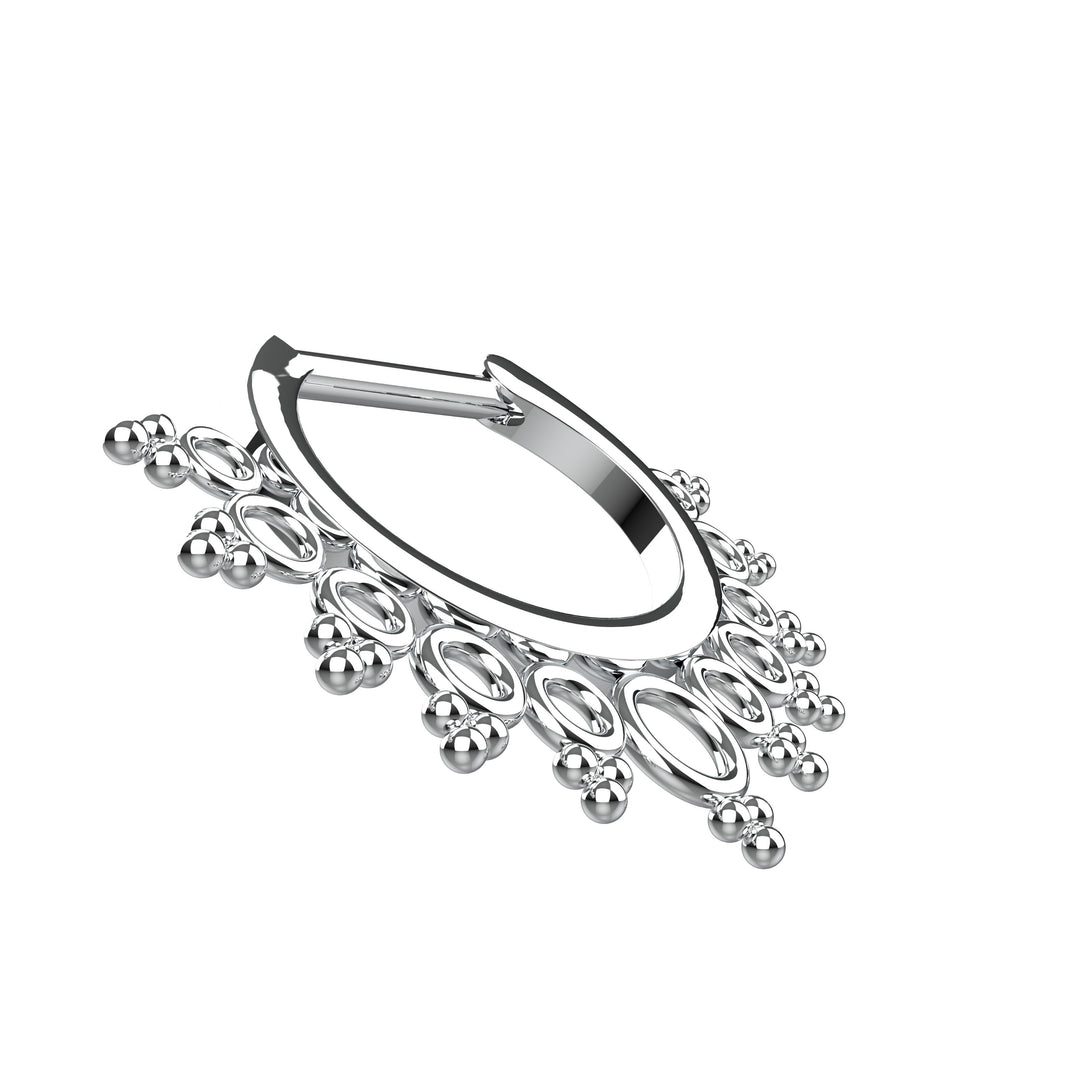 minimalist septum ring clicker style nose jewelry close up