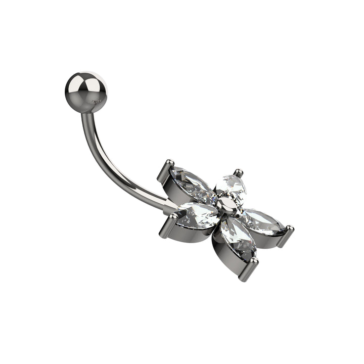 Minimalist silver belly ring for women