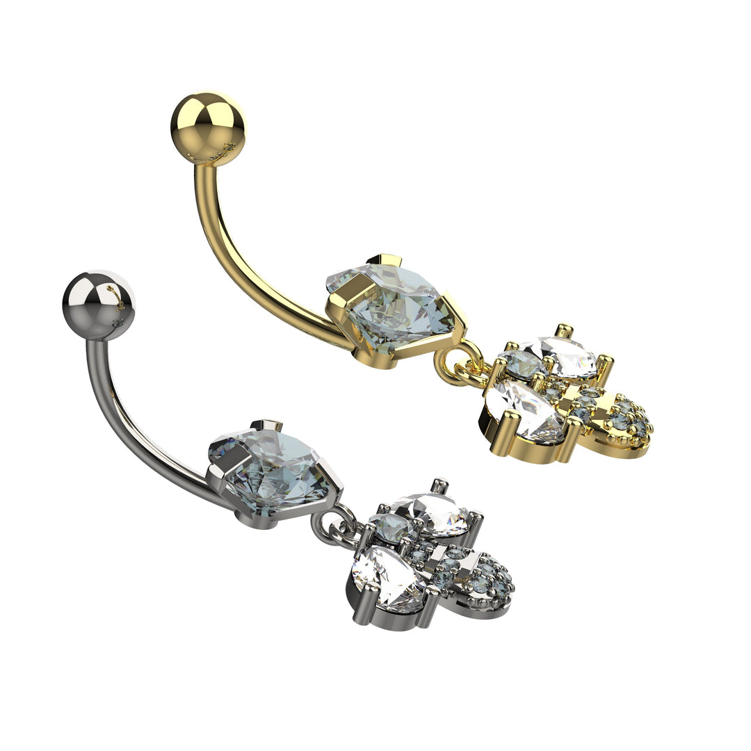 Gold belly ring body jewelry - Dainty navel piercing ring