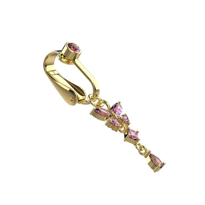 Non piercing belly button ring – clip-on navel jewelry for women