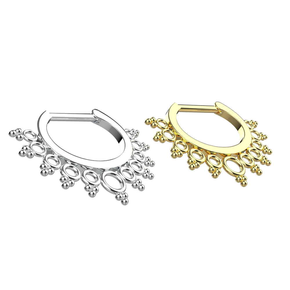 Gold and Silver Septum Clicker Nose Ring – Minimalist Septum Jewelry for Women