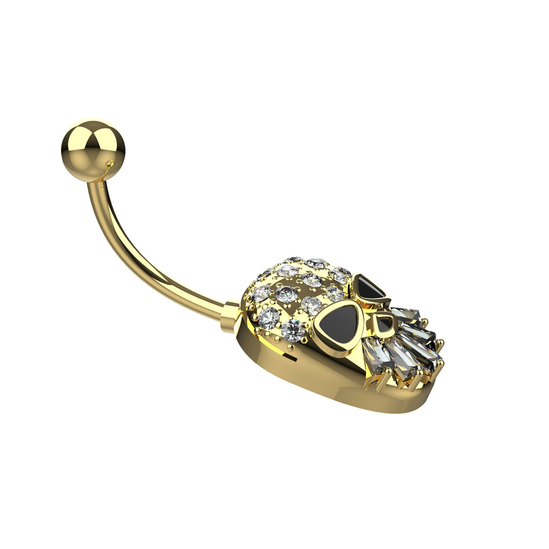 Gold floating navel ring for women
