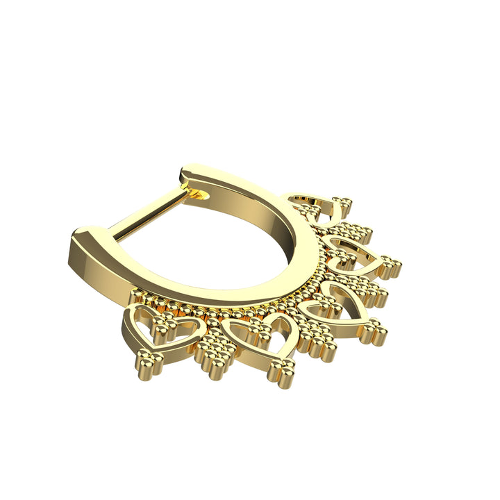 minimal gold septum hoop ring - clicker septum ring gold finish