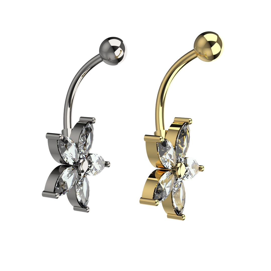 Small gold navel ring for women