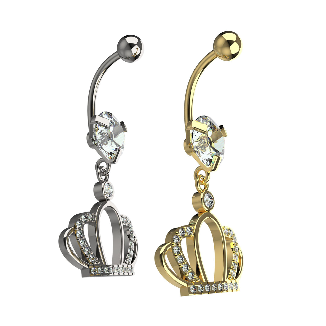 Dainty belly ring curved barbell