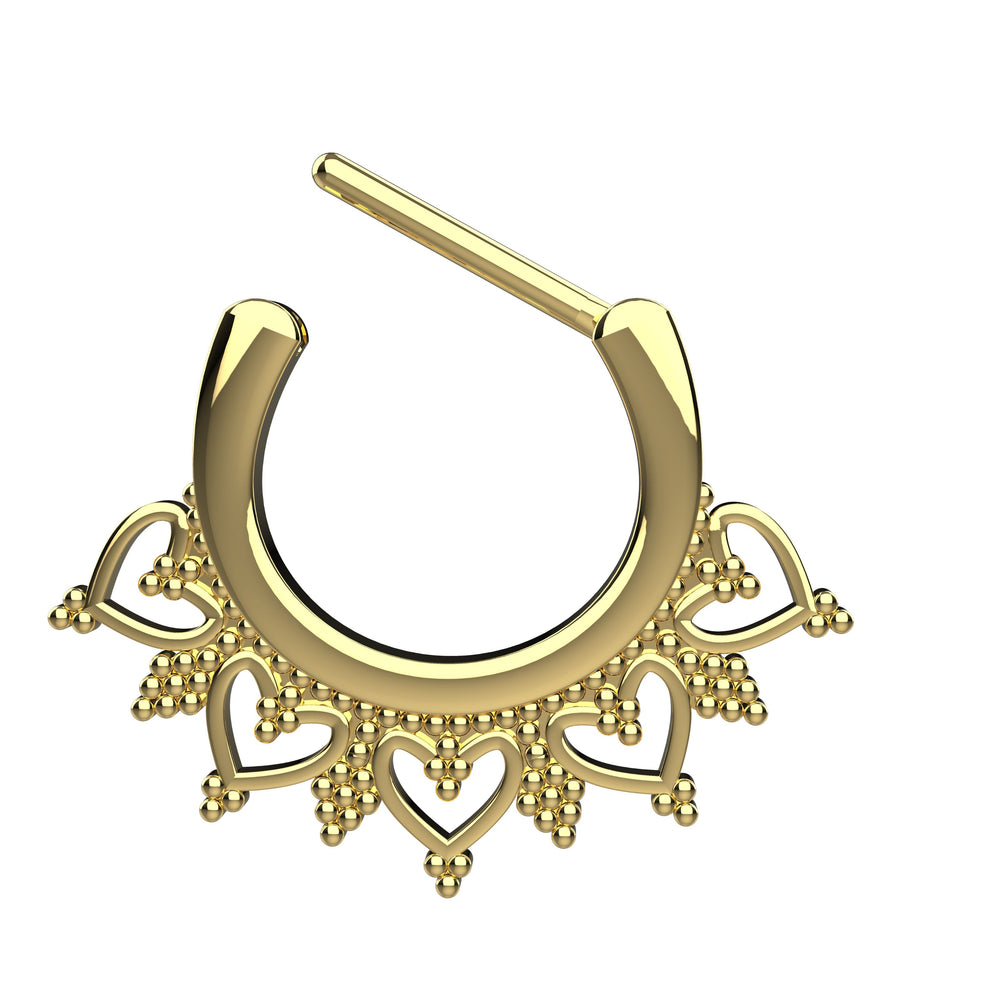 Gold Septum Ring Clicker for Women – Nose Piercing Jewelry, Minimal Septum Hoop