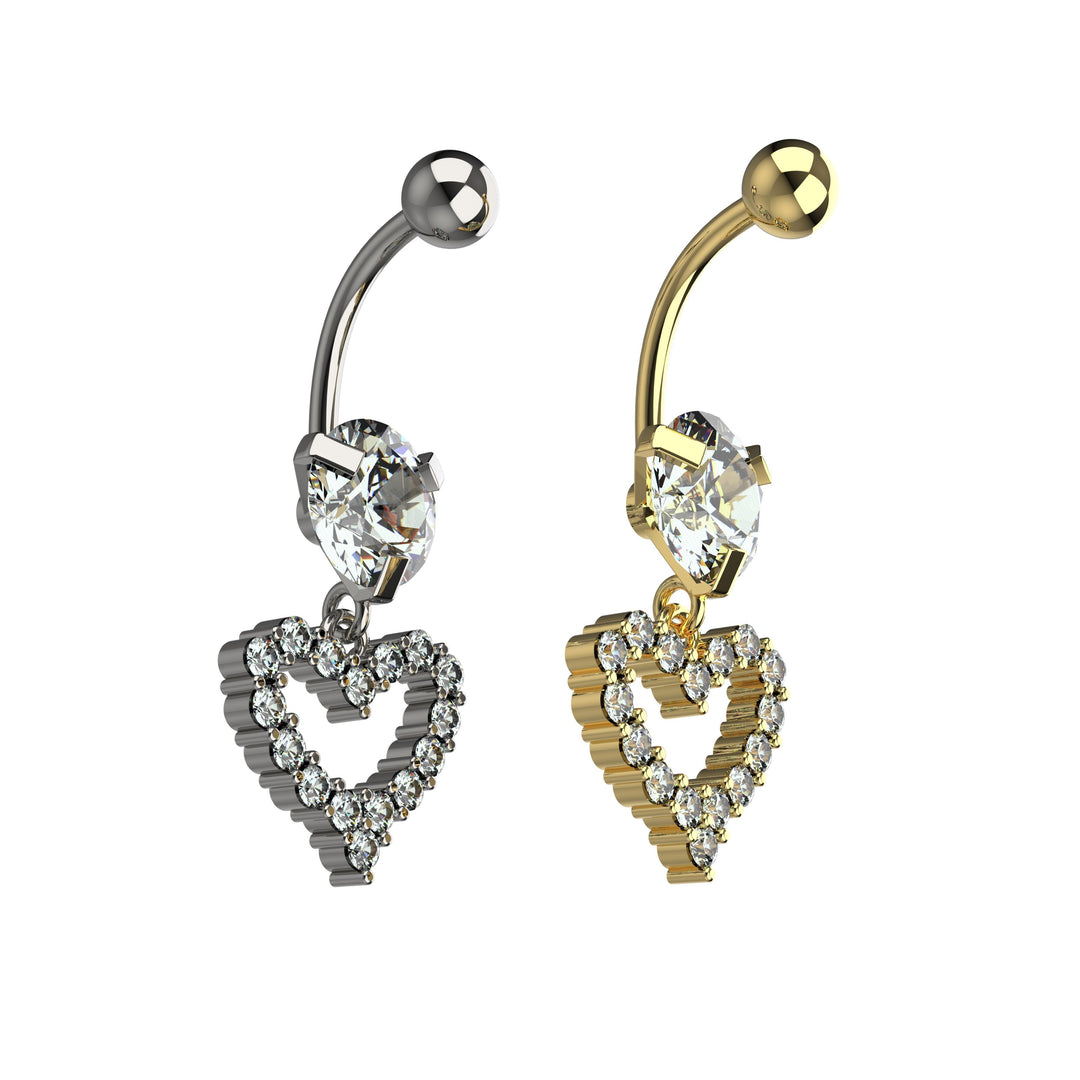 Gold navel piercing jewelry - 14k gold belly button ring