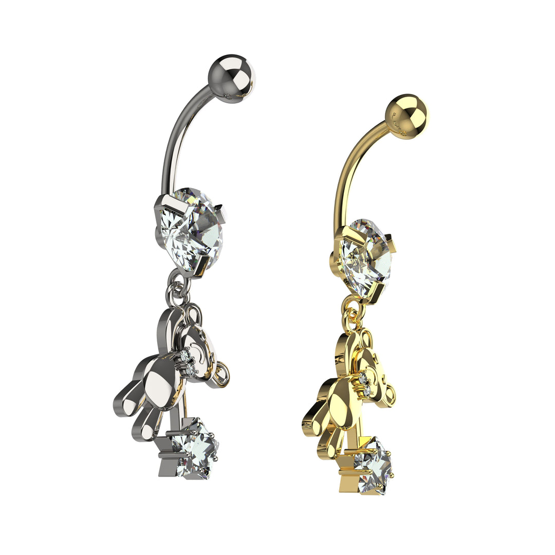 Gold belly ring – elegant belly button piercing jewelry