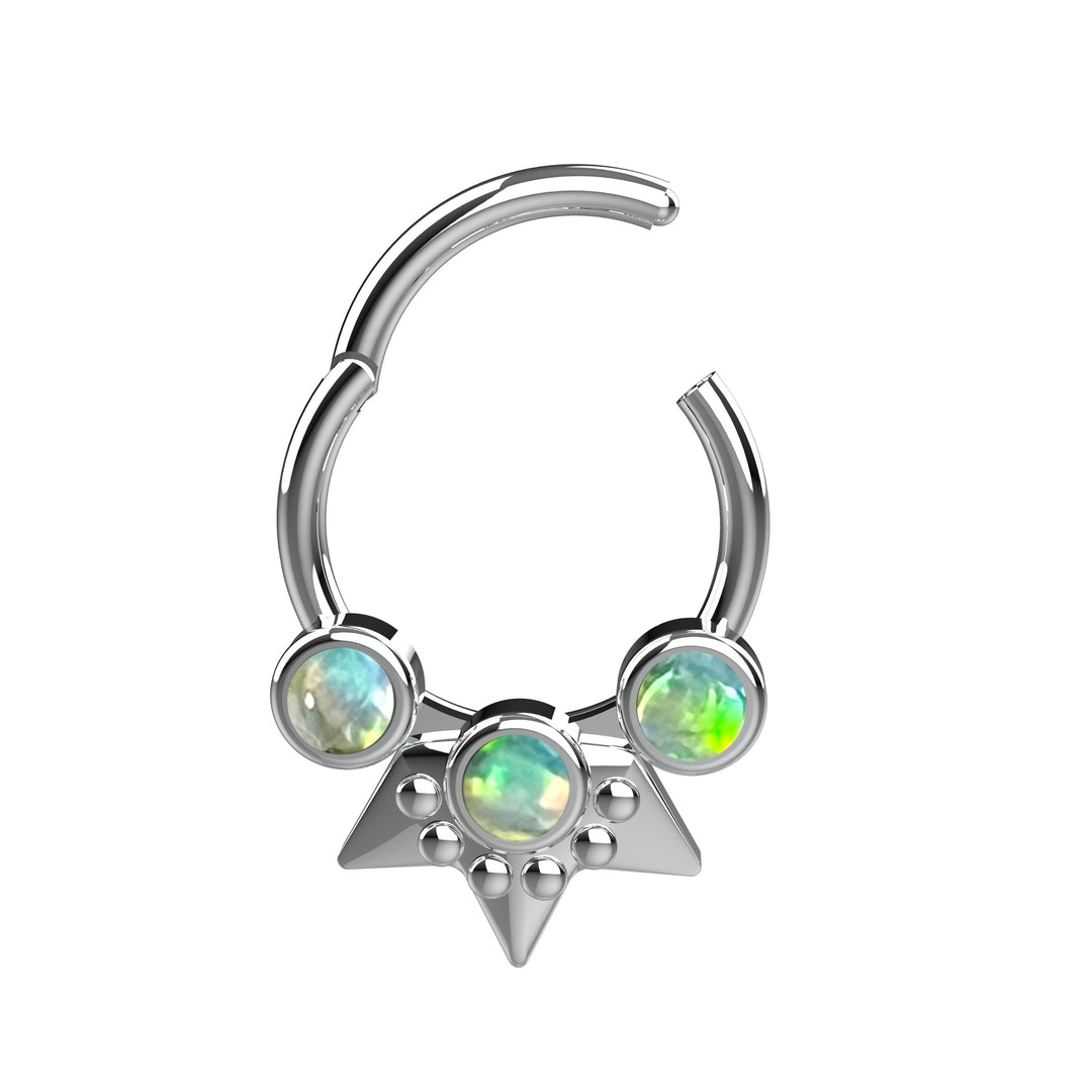 minimal opal septum jewelry - women septum ring opal stone