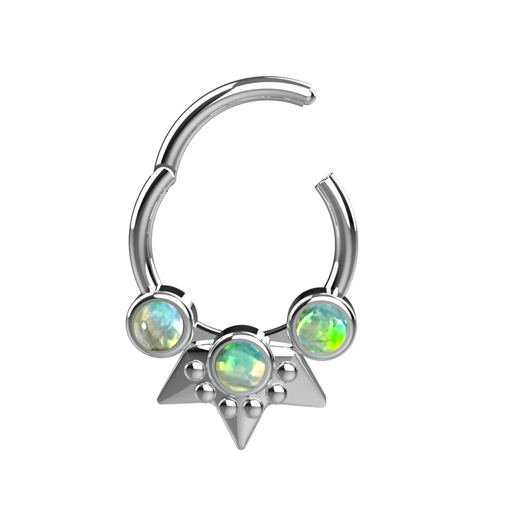 minimal opal septum jewelry - women septum ring opal stone