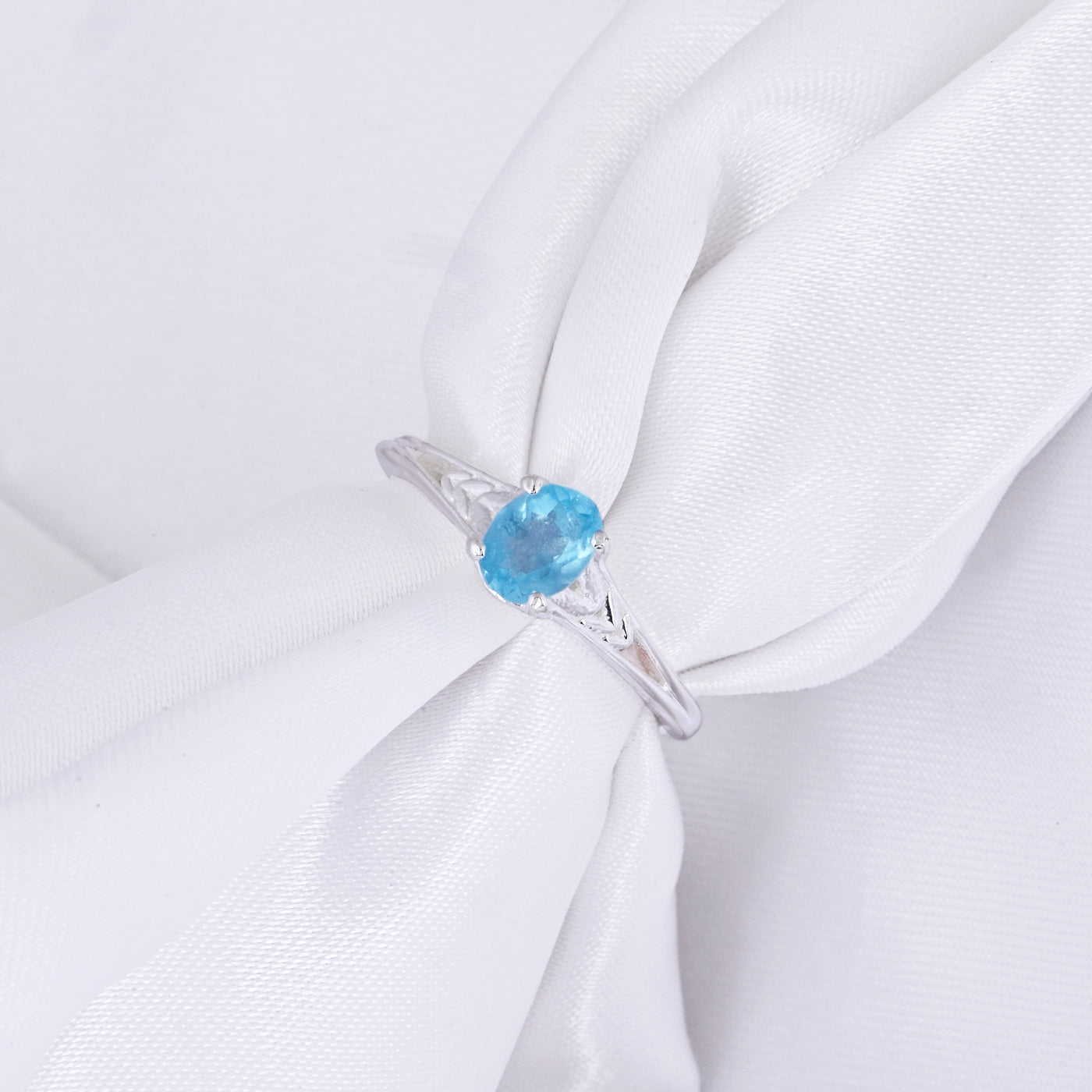 Paraiba Blue Topaz Gems Diamond Engagement Ring