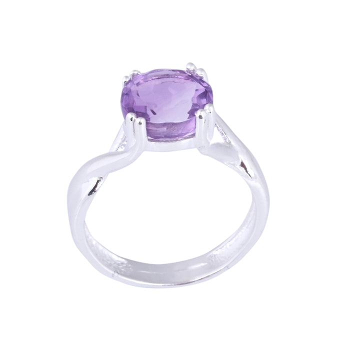 MINIMALIST AMETHYST RING IN STERLING SILVER