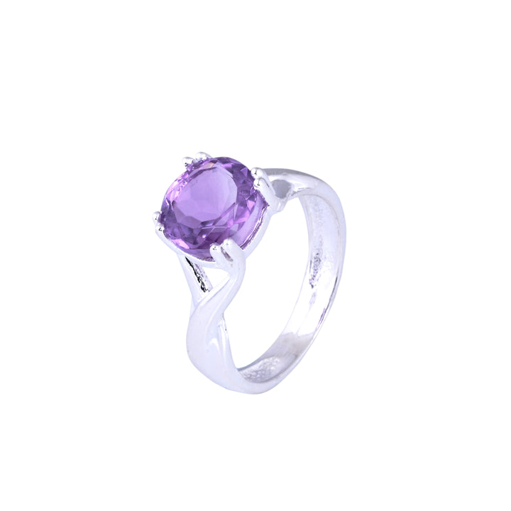 MINIMALIST AMETHYST RING IN STERLING SILVER