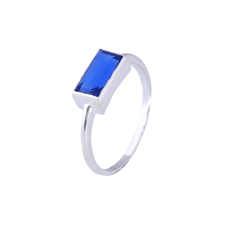 Blue Sapphire Baguette Cut Ring Band