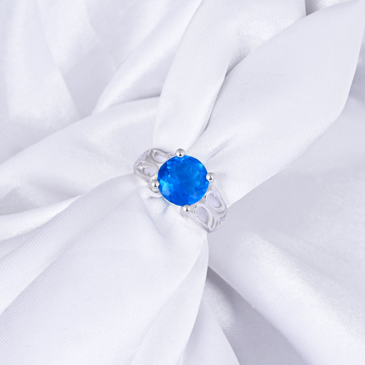 Vintage Engagement Ring Swiss Blue Topaz Ring