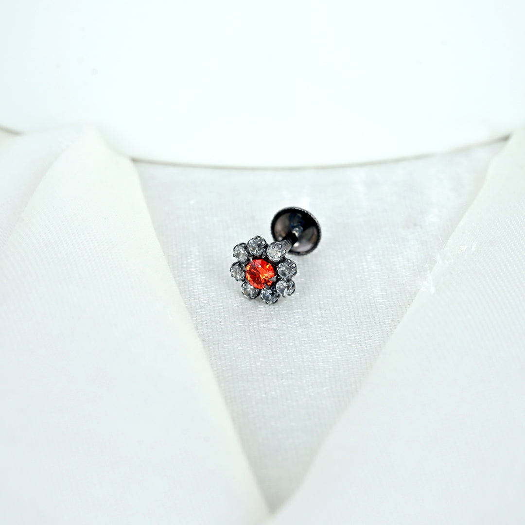 5mm Carnelian Gems Sterling Silver 20g Back Screw