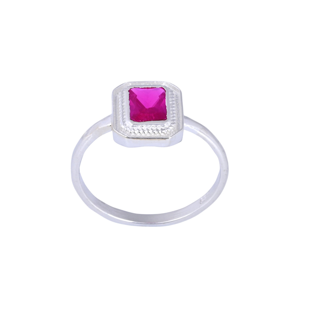 Vintage Ruby Gemstone Women Ring in Sterling Silver