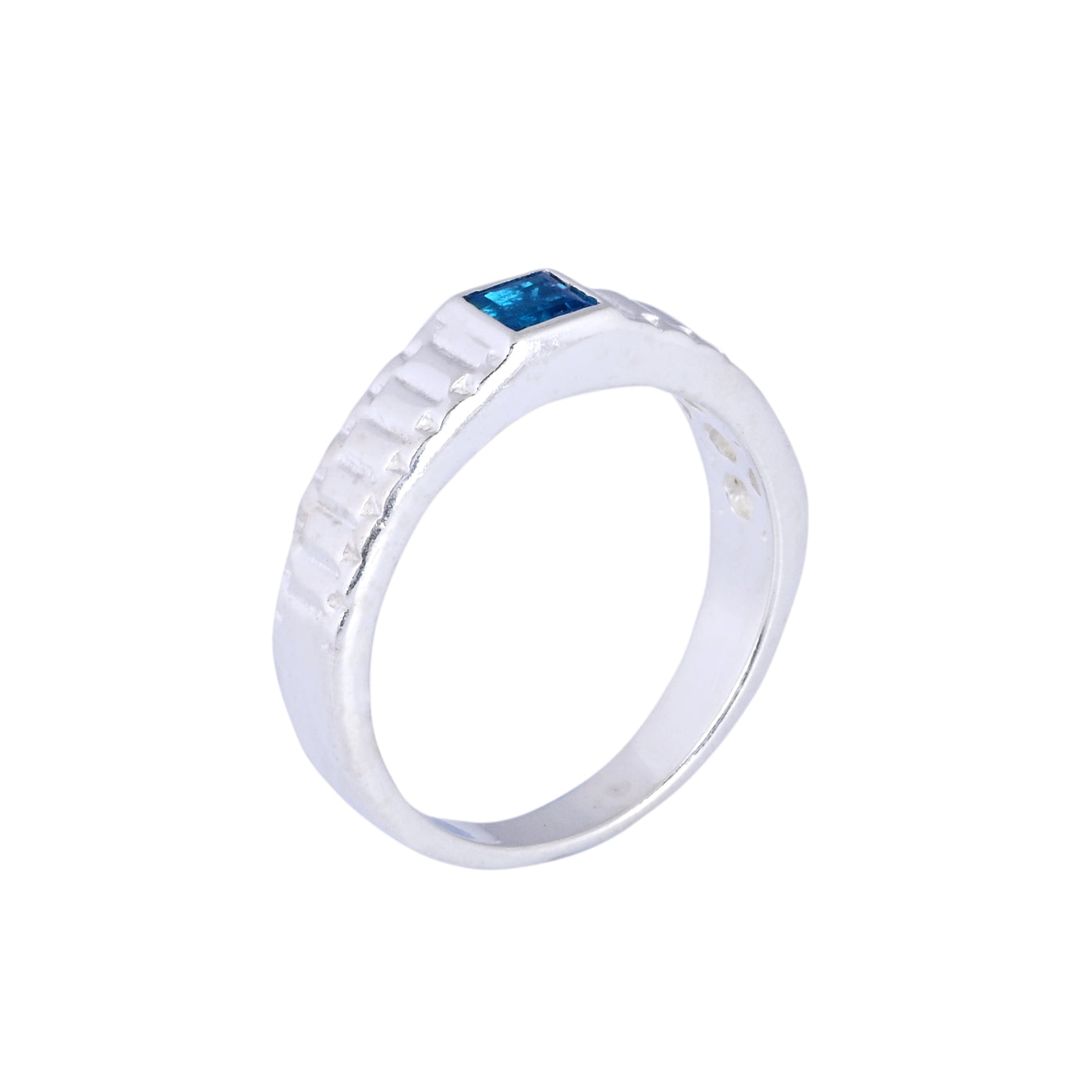 Blue Sapphire Platinum Band Ring Sapphire Wedding Ring