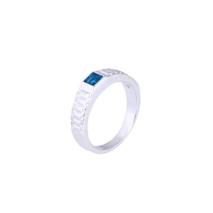 Blue Sapphire Platinum Band Ring Sapphire Wedding Ring