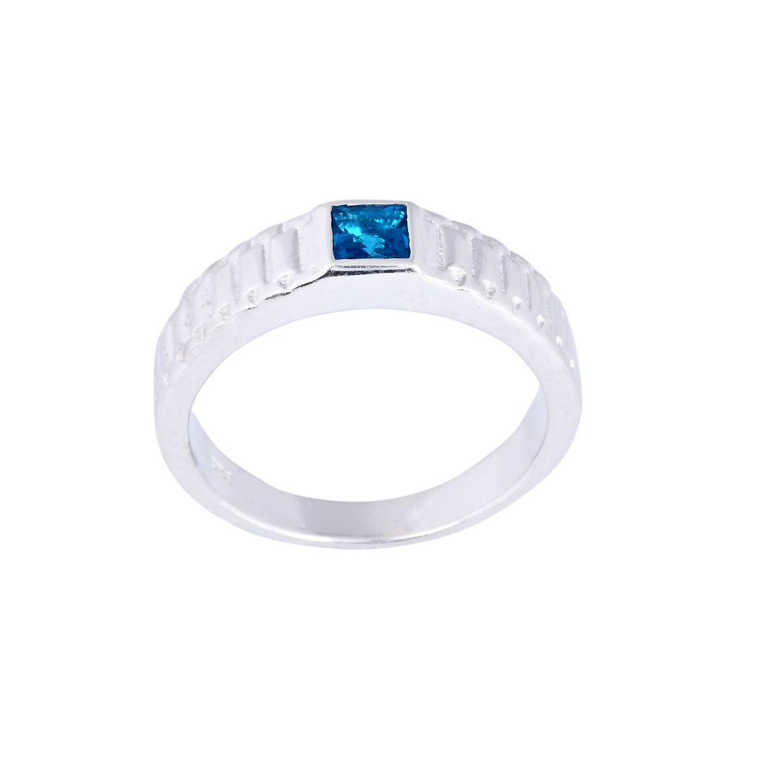 Blue Sapphire Platinum Band Ring Sapphire Wedding Ring