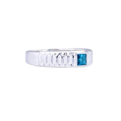 Blue Sapphire Platinum Band Ring Sapphire Wedding Ring