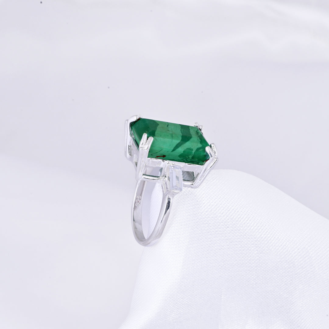 Green Malachite Ring Gift Jewelry for Women