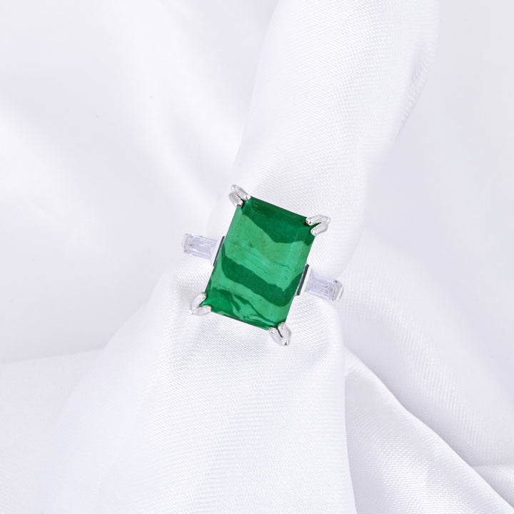 Green Malachite Ring Gift Jewelry for Women