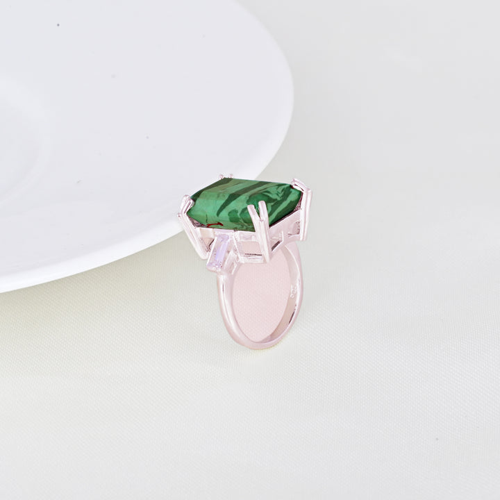 Green Malachite Ring Gift Jewelry for Women