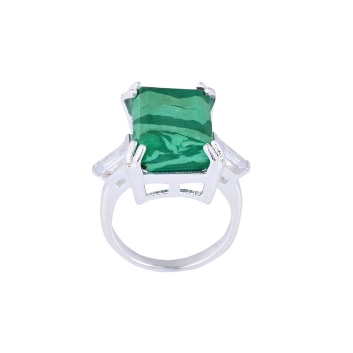 Green Malachite Ring Gift Jewelry for Women