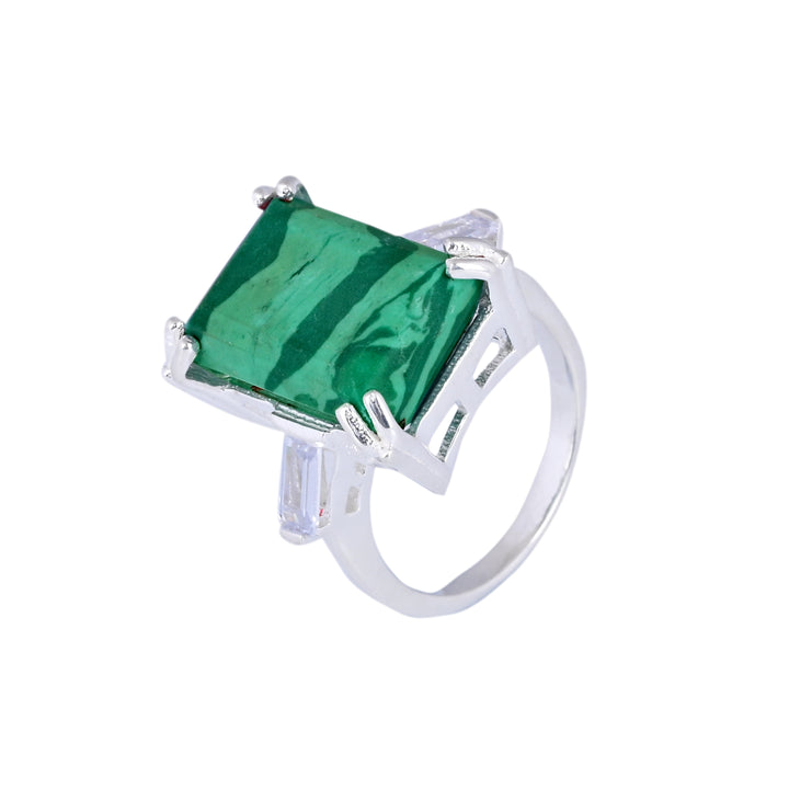 Green Malachite Ring Gift Jewelry for Women