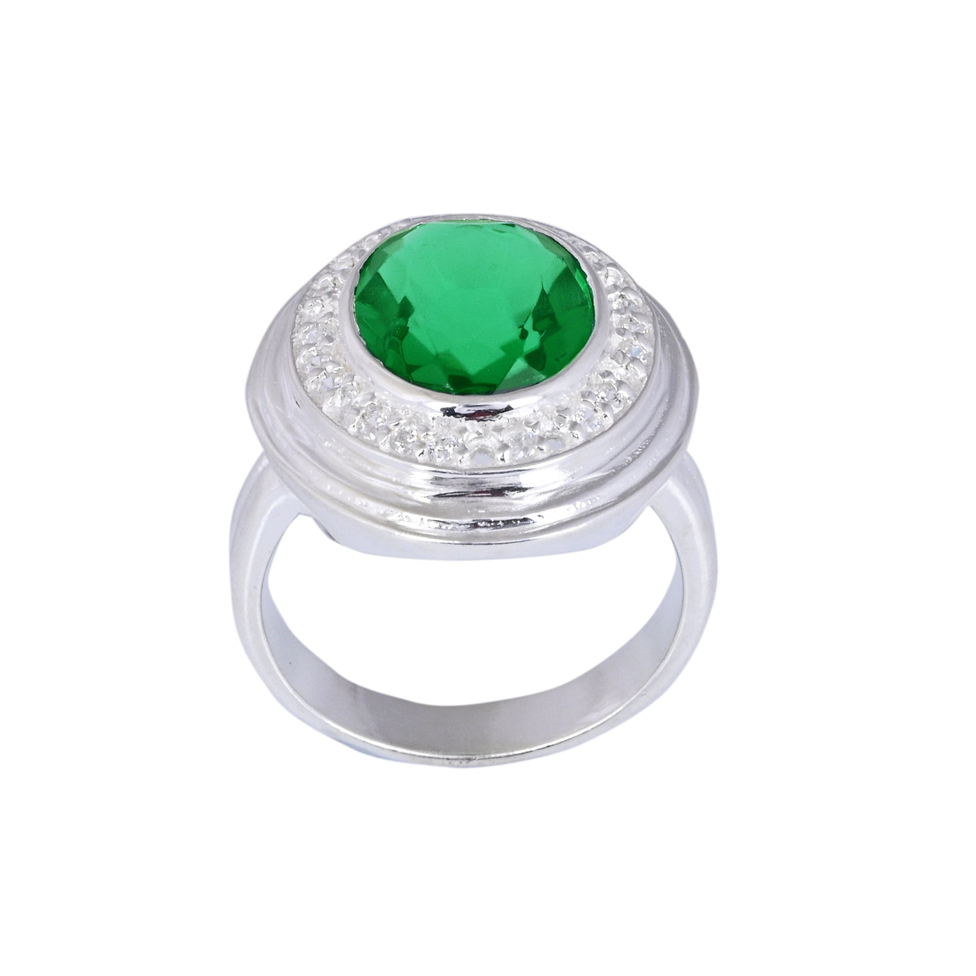 Oval Emerald Diamond Halo Engagement Ring