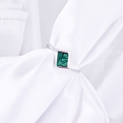 Green Malachite Bypass Solitaire Ring