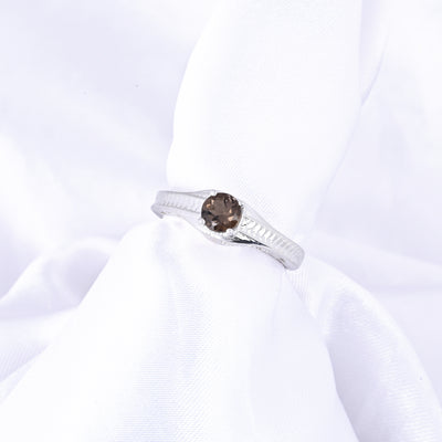 Smokey Quartz And Diamond Stackable Engagement Ring