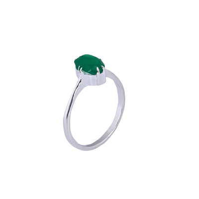 Dainty Oval Cut Emerald Stacking Ring