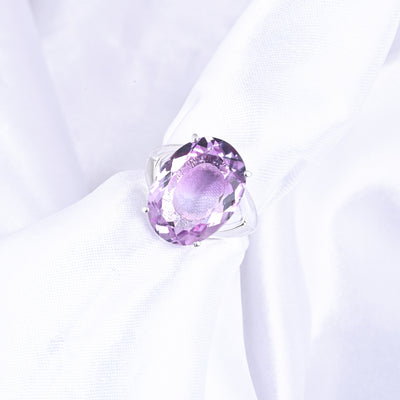 Purple Gems Dainty Solitaire Ring For Women