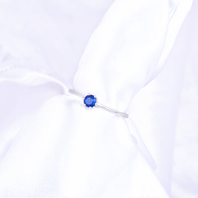 Dainty Blue Sapphire Minimalist Ring For Women