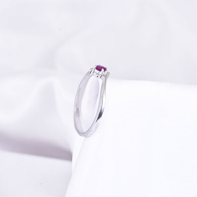Hot Pink Mini Gems Stacking Ring ~ Sterling Silver