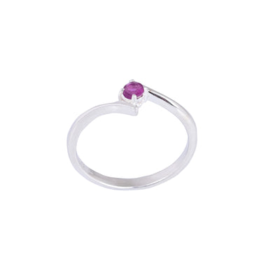 Hot Pink Mini Gems Stacking Ring ~ Sterling Silver