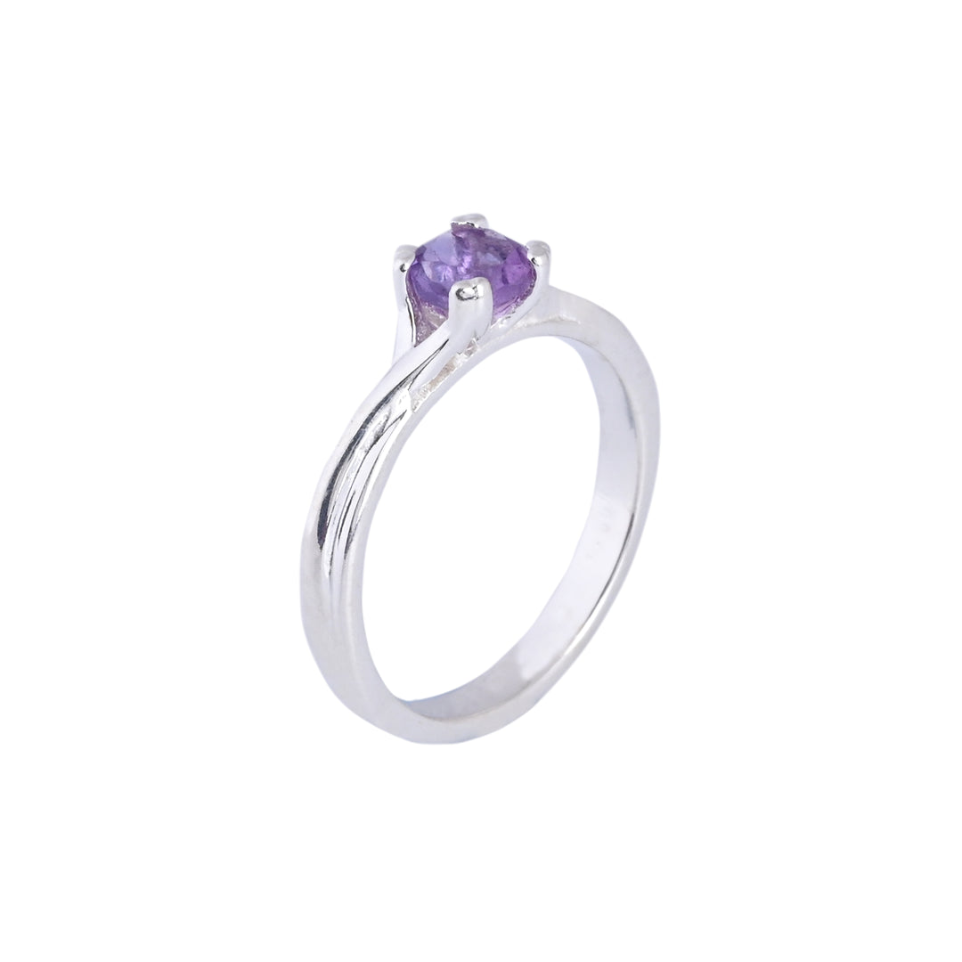 Minimalist Amethyst Gems Stacking Ring