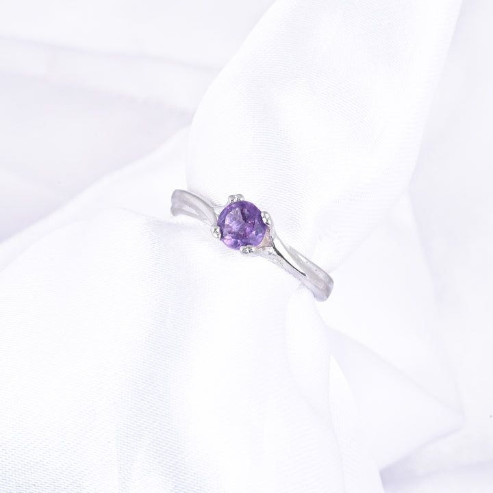 Minimalist Amethyst Gems Stacking Ring