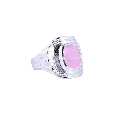 Rose Quartz Signet Men's Ring
