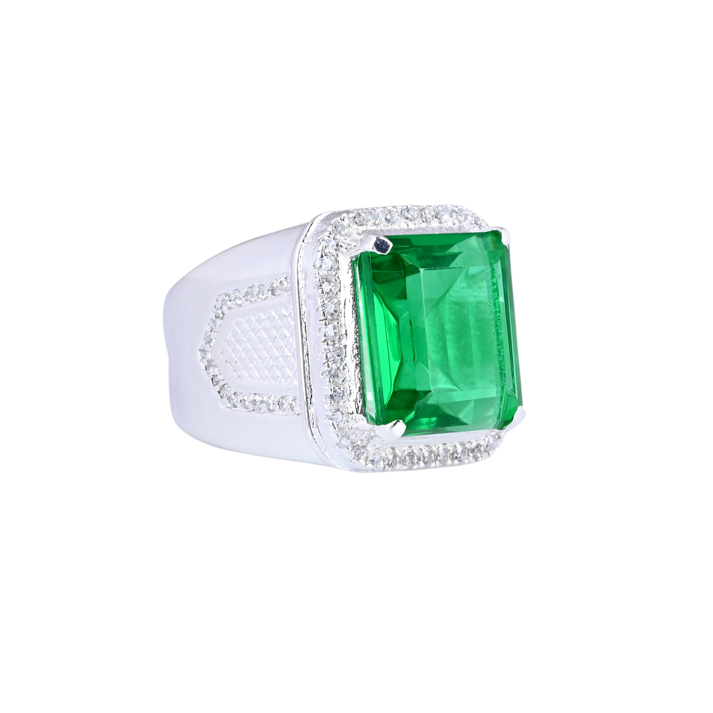 Emerald Gems Signet Ring Engagement Gift Ring