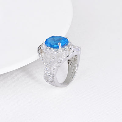 London Blue Topaz Engagement Gift Ring