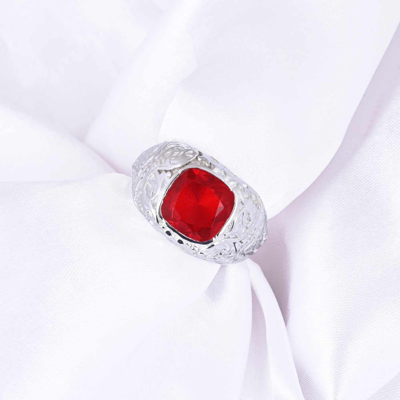 Princess Cut Ruby Gems Signet Men's Ring