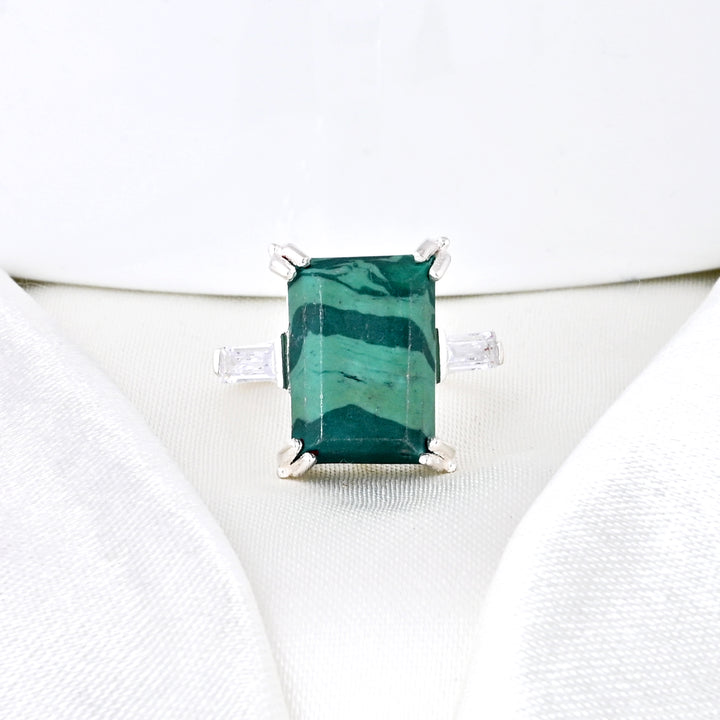 Green Malachite Ring Gift Jewelry for Women